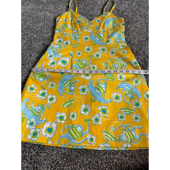 Lilly Pulitzer Sleeveless Mini‎ Dress V-Neck Monkey Print Yellow Size 4 NWT - Picture 10 of 12